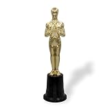 Lage – Trofeo Dorado Mejor Actor, Estatuilla de plástico Oro h 23 cm para Entrega de Premios, Accesorio de Fiesta temática Cine, Regalo cinéfilo, Broma para Cumpleaños, Premiación del ganador