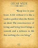 Keep Love Quote Oscar Wilde Quote Love Poster (30cm x 40cm, Vintage)