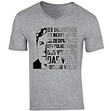 teesquare1st Oscar Wilde Die Demokratie Camiseta Gris para Hombre de Algodon T-Shirt Size Medium