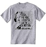teesquare1st Oscar Wilde - Nowadays People Camiseta Gris para Hombre de Algodon Size XXXXXLarge